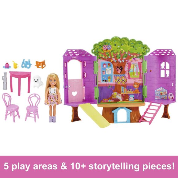 Barbie Chelsea Doll Treehouse Playset with Chelsea Puppy and Accessories NEW - Picture 7 of 9